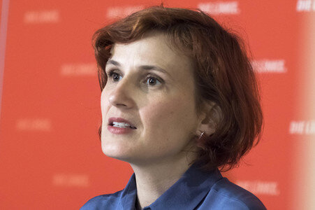 Pressekonferenz von Katja Kipping in Berlin