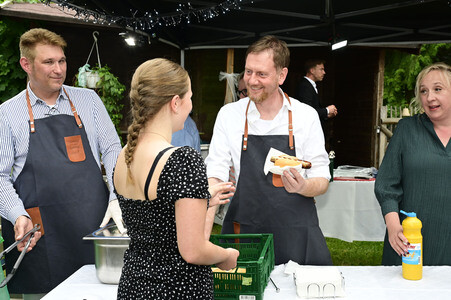 Veranstaltung der CDU 'Kretschmer grillt' in Markersdorf