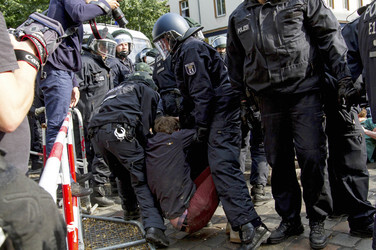 Demonstrationen gegen Räumung der besetzten Gerhart-Hauptmann-Schule, Berlin