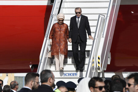 Ankunft von Präsident Erdogan am Flughafen Köln Bonn