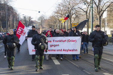 Neonazi Demonstration gegen Flüchtlingsheime, Frankfurt/Oder