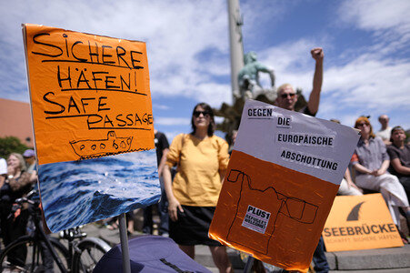 Demonstration für Seenotrettung auf dem Mittelmeer in Berlin
