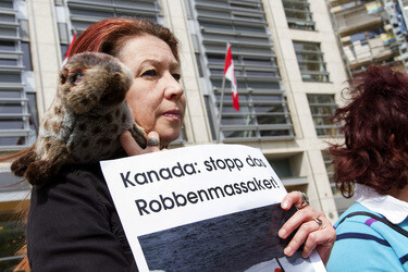 PETA Demonstration gegen das Robbenschlachten, Berlin