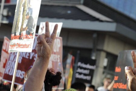 Protest gegen das Vorgehen der türkischen Regierung nach dem gescheiterten Militärputsch