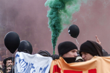 Hausbesetzer-Demo auf St. Pauli, Hamburg