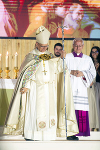 Papst Leo XIV. bei einer Gebetswache in Madrid