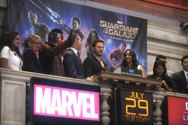 'Guardians Of The Galaxy' Cast im New York Stock Exchange
