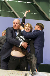 Störung der EZB-Pressekonferenz, Frankfurt