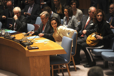 Angelina Jolie bei einer Sitzung des UN-Sicherheitsrates, New York