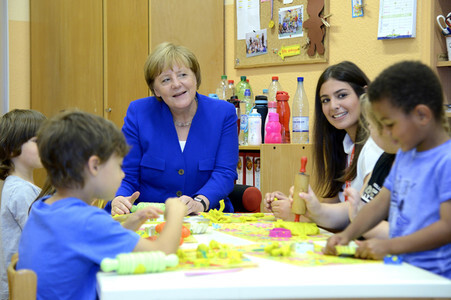 Angela Merkel besucht Caritas Zentrum in Köln