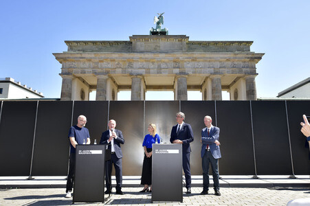 Pressekonferenz 65 Jahre Mauerbau in Berlin