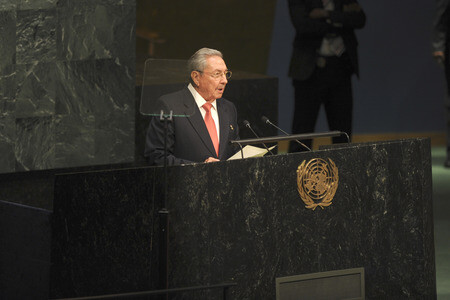 Raúl Castro bei der UN in New York