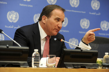 Stefan Löfven Pressekonferenz, New York