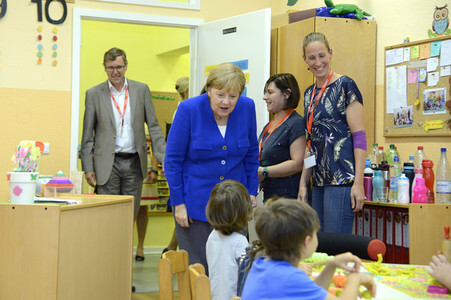 Angela Merkel besucht Caritas Zentrum in Köln