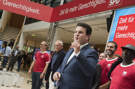 Präsentation der SPD-Bundestagswahlplakate in Berlin