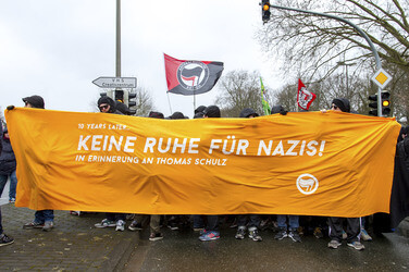 Gedenkkundgebung für Punker Thomas 'Schmuddel' Schulz, Dortmund