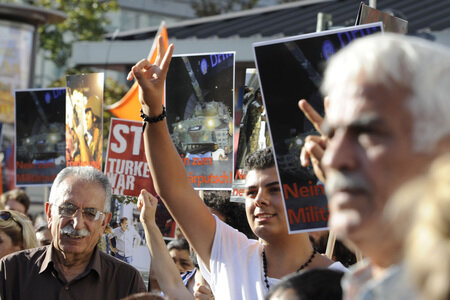 Protest gegen das Vorgehen der türkischen Regierung nach dem gescheiterten Militärputsch