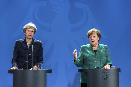 Pressekonferenz mit Angla Merkel und Theresa May in Berlin
