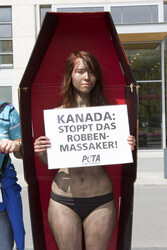 PETA Demonstration gegen das Robbenschlachten, Berlin