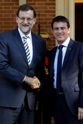 Manuel Valls besucht Mariano Rajoy, Madrid
