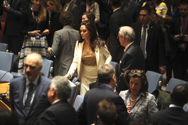 Angelina Jolie bei einer Sitzung des UN-Sicherheitsrates, New York