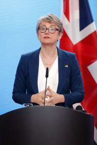 Pressekonferenz mit Johann Wadephul und Yvette Cooper in Berlin