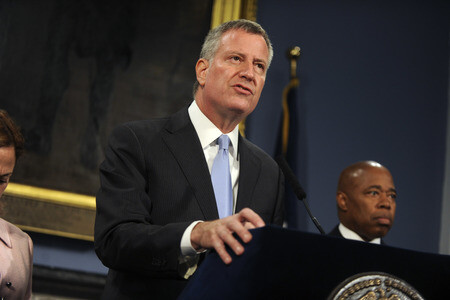 Bill de Blasio Pressekonferenz  in New York