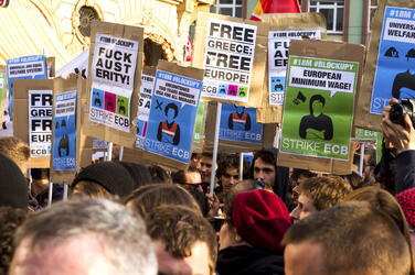 Demonstration gegen die EZB, Frankfurt