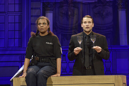 Theaterprobe 'Miss Merkel - Mord in der Uckermark' in Berlin