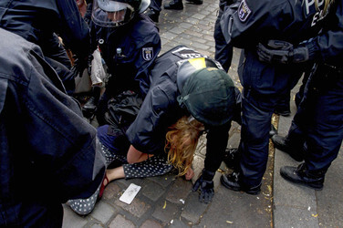 Demonstrationen gegen Räumung der besetzten Gerhart-Hauptmann-Schule, Berlin