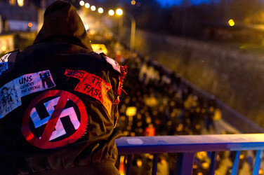 Gegen-Demo in Schneeberg