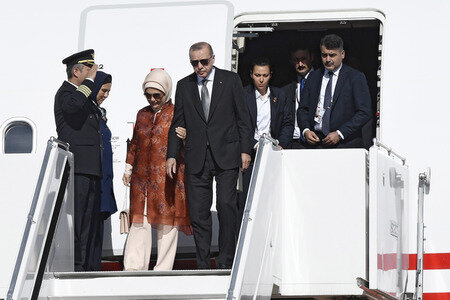 Ankunft von Präsident Erdogan am Flughafen Köln Bonn