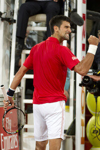 Tennis Match Novak Djokovic vs Milos Raonic in Madrid