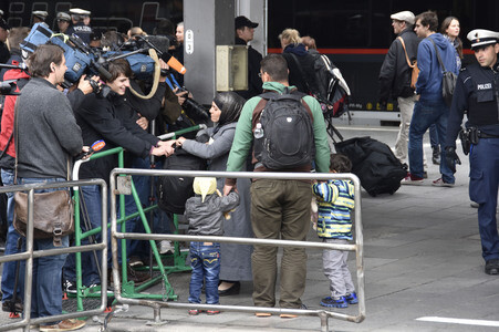 Ankunft der Flüchtlinge am Hauptbahnhof München