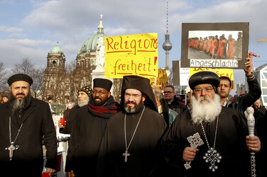 Gedenkdemo für die vom IS ermordeten ägyptischen Christen, Berlin