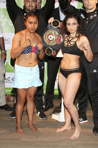 Offizielles Wiegen zum Box WM Kampf Susi Kentikian vs. Susana Cruz Perez