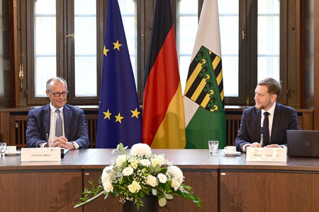 Antrittsbesuch von Bundeskanzler Friedrich Merz im Freistaat Sachsen in Dresden