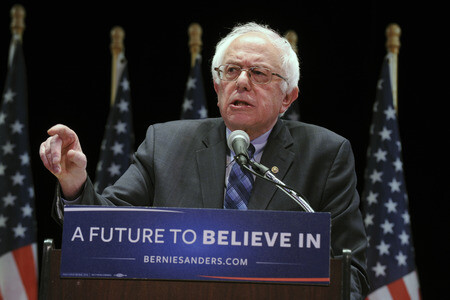 Bernie Sanders spricht im Rathaus in New York
