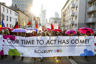 Demonstration gegen die EZB, Frankfurt