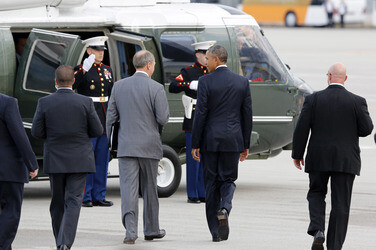 Ankunft von Präsident Barack Obama in München