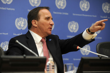 Stefan Löfven Pressekonferenz, New York