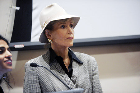 Jane Fonda spricht beim ROC Meeting in New York