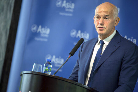 Giorgos A. Papandreou hält eine Rede über den Brexit in Hongkong