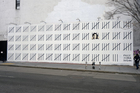 Banksy Protest gegen die Inhaftierung von Zehra Dogan in New York