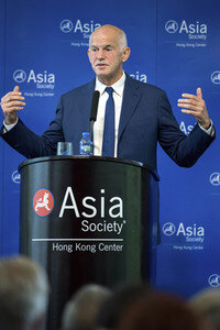 Giorgos A. Papandreou hält eine Rede über den Brexit in Hongkong