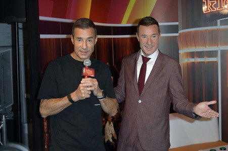 Kai Pflaume bei der Präsentaion seiner Wachsfigur in Berlin