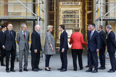 Angela Merkel emfpängt Emmanuel Macron in Berlin