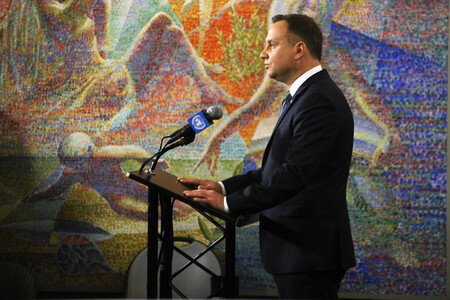 UN-Pressekonferenz  mit Andrzej Duda in New York