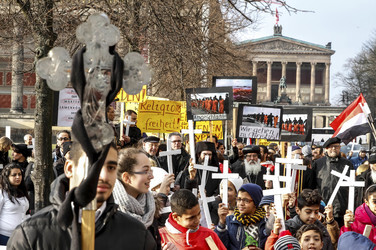 Gedenkdemo für die vom IS ermordeten ägyptischen Christen, Berlin