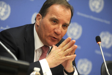 Stefan Löfven Pressekonferenz, New York